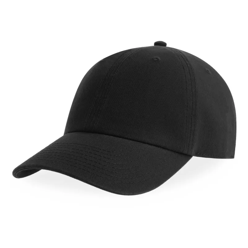 Casquette 6 pans en coton bio déstructurée avec visière incurvée, 270 g/m²
