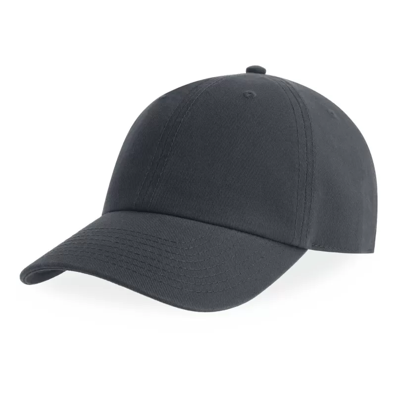 Casquette 6 pans en coton bio déstructurée avec visière incurvée, 270 g/m²