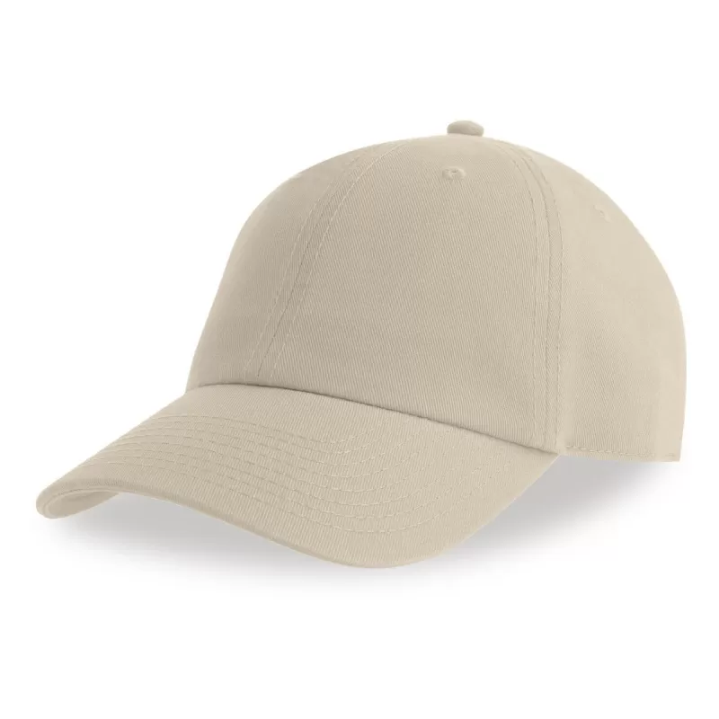 Casquette 6 pans en coton bio déstructurée avec visière incurvée, 270 g/m²