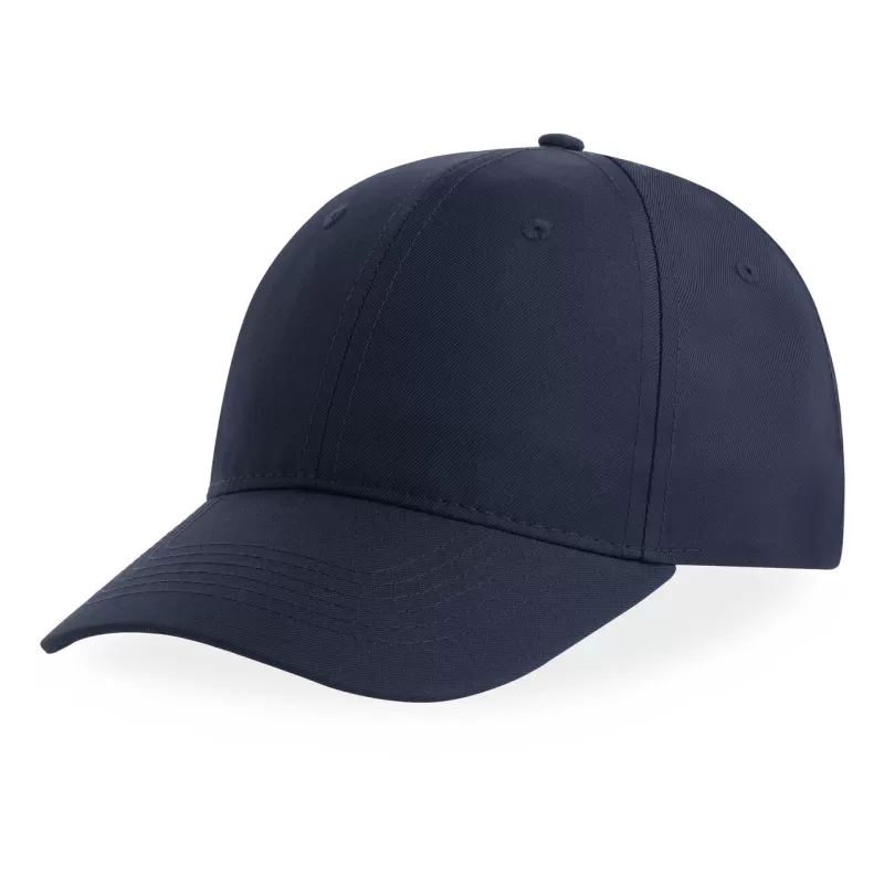 Casquette baseball 6 pans en polyester recyclé, visière courbée, 220 g/m²
