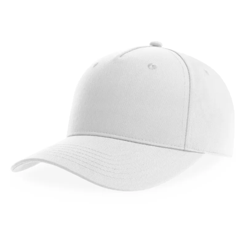 Casquette baseball 5 pans en polyester recyclé, visière courbée, 200 g/m²