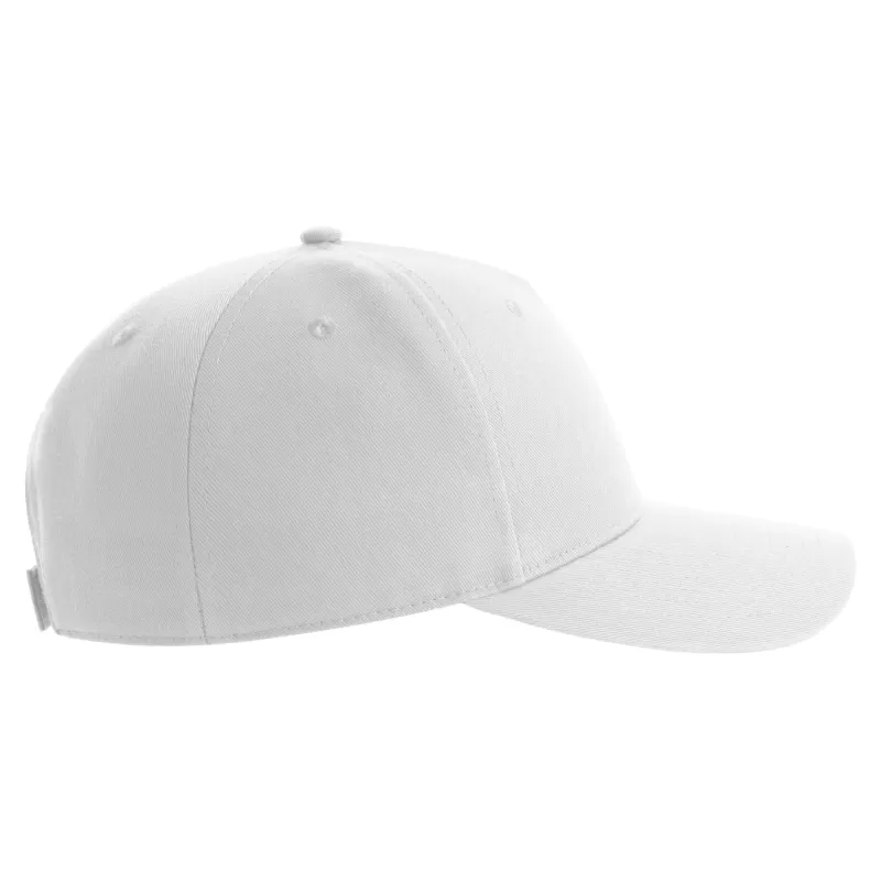Casquette baseball 5 pans en polyester recyclé, visière courbée, 200 g/m²