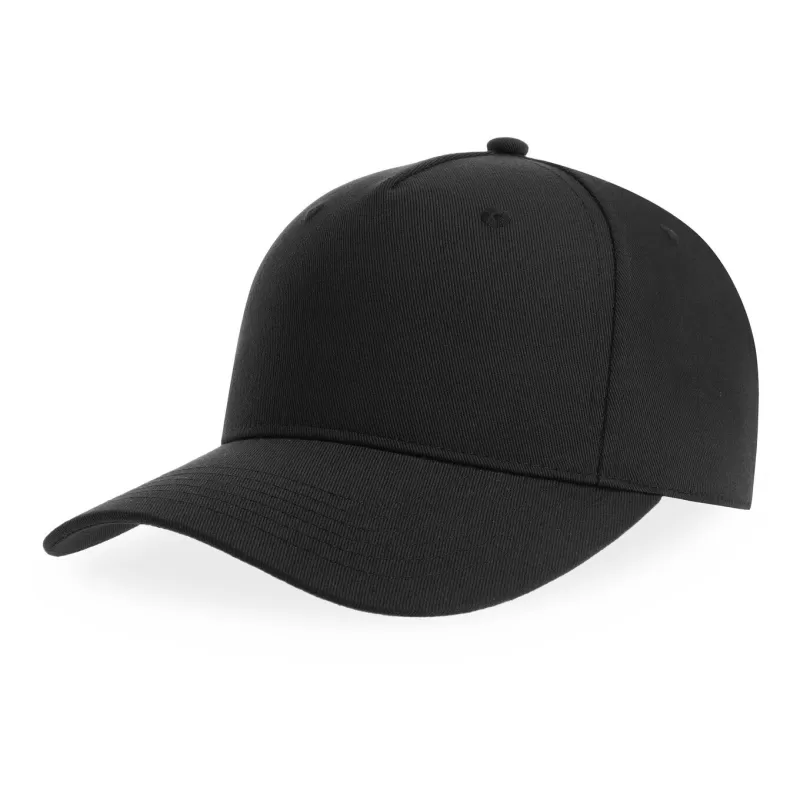Casquette baseball 5 pans en polyester recyclé, visière courbée, 200 g/m²