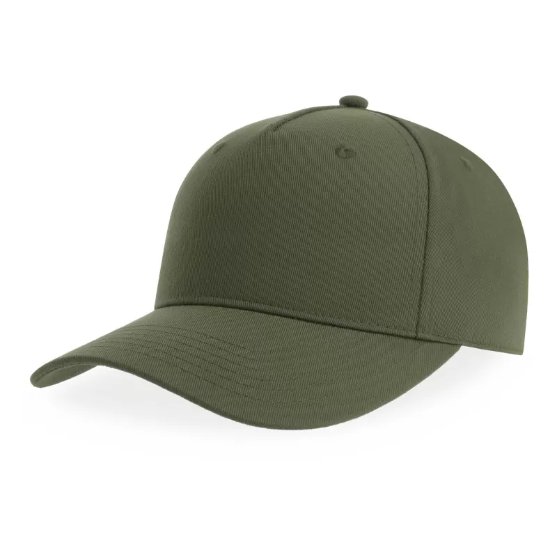 Casquette baseball 5 pans en polyester recyclé, visière courbée, 200 g/m²