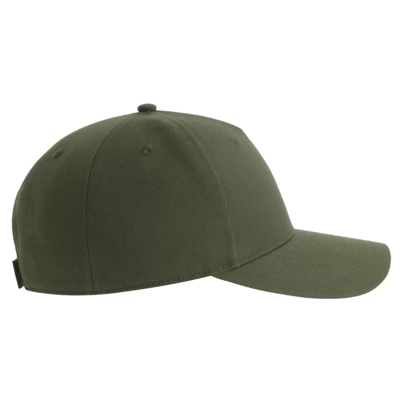 Casquette baseball 5 pans en polyester recyclé, visière courbée, 200 g/m²