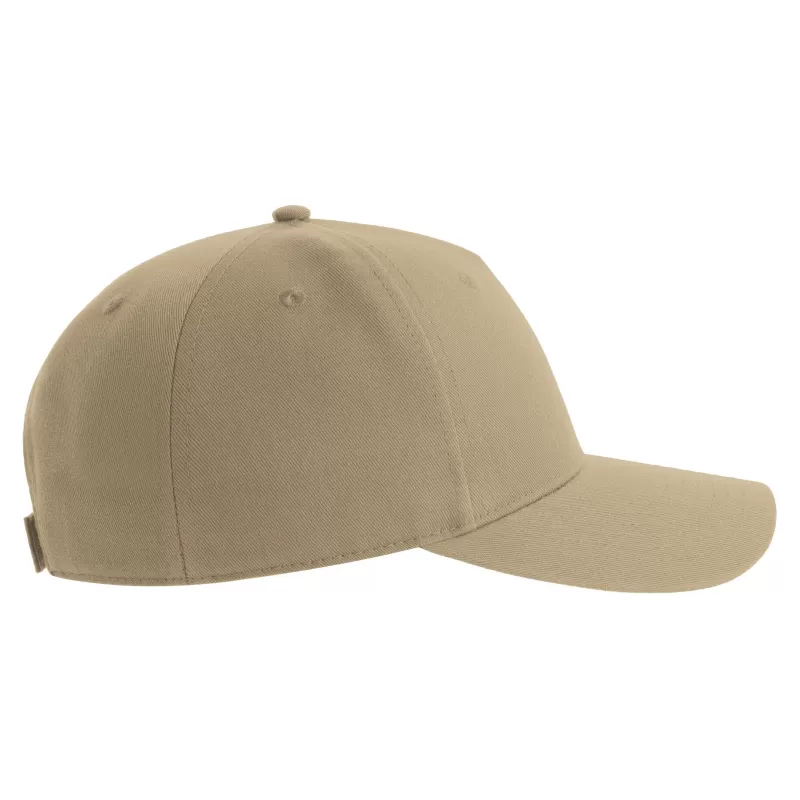 Casquette baseball 5 pans en polyester recyclé, visière courbée, 200 g/m²