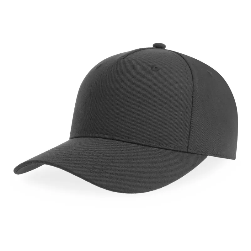 Casquette baseball 5 pans en polyester recyclé, visière courbée, 200 g/m²