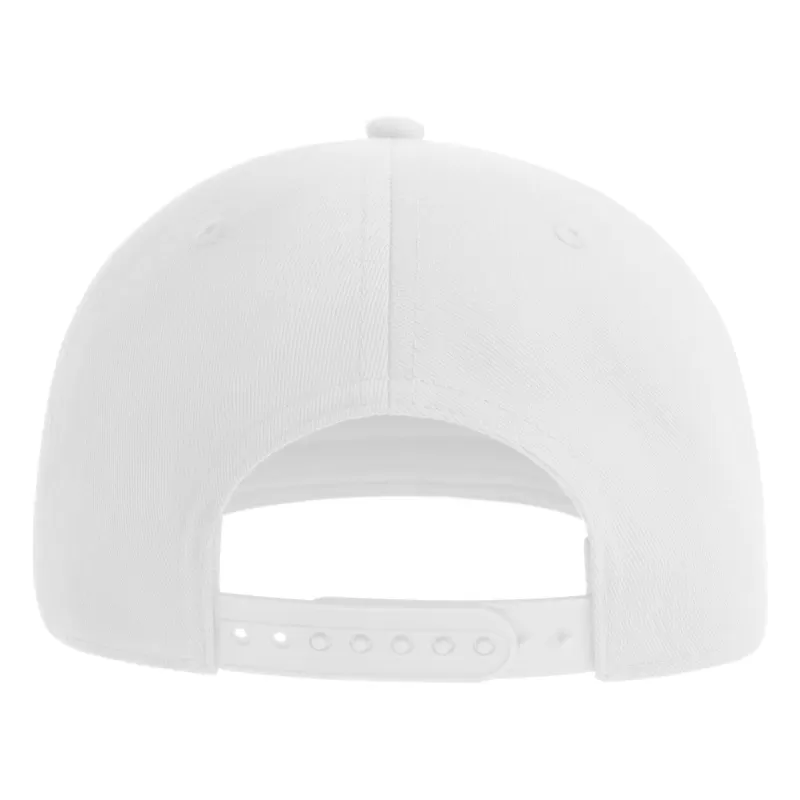 Casquette 6 panneaux snapback, visière plate, en polyester recyclé, 200 g/m²