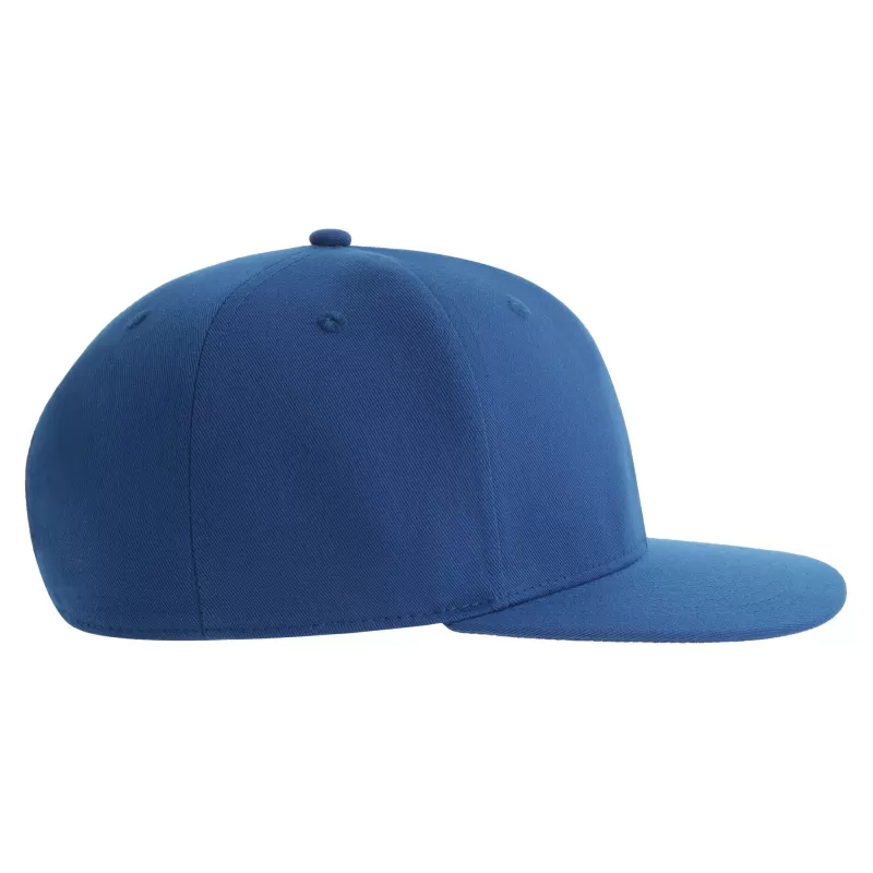 Casquette 6 panneaux snapback, visière plate, en polyester recyclé, 200 g/m²