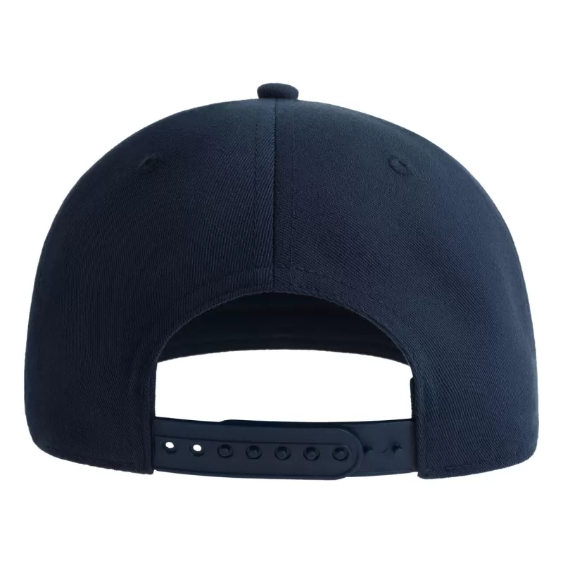 Casquette 6 panneaux snapback, visière plate, en polyester recyclé, 200 g/m²