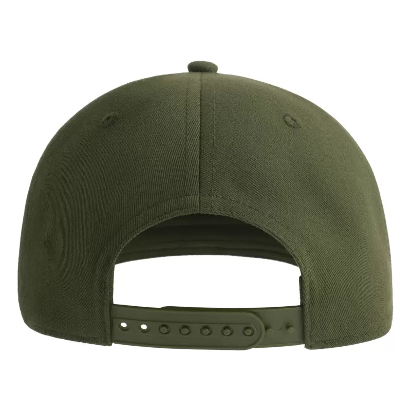 Casquette 6 panneaux snapback, visière plate, en polyester recyclé, 200 g/m²