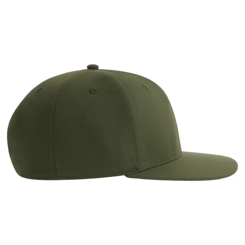 Casquette 6 panneaux snapback, visière plate, en polyester recyclé, 200 g/m²