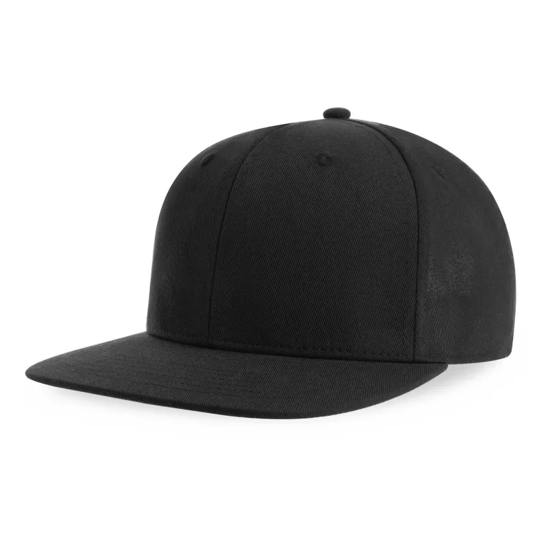 Casquette 6 panneaux snapback, visière plate, en polyester recyclé, 200 g/m²