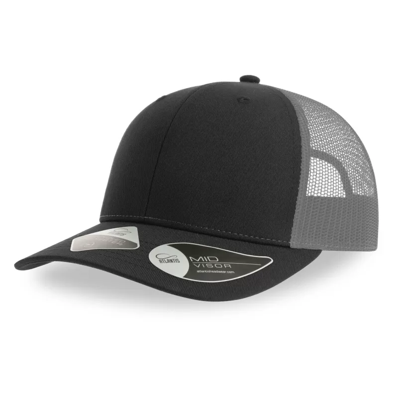 Casquette trucker 6 panneaux en polyester recyclé, légère et respirante, 200 g/m²