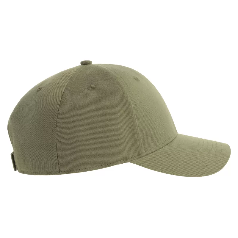 Casquette baseball 6 pans en polyester recyclé, visière courbée, 200 g/m²