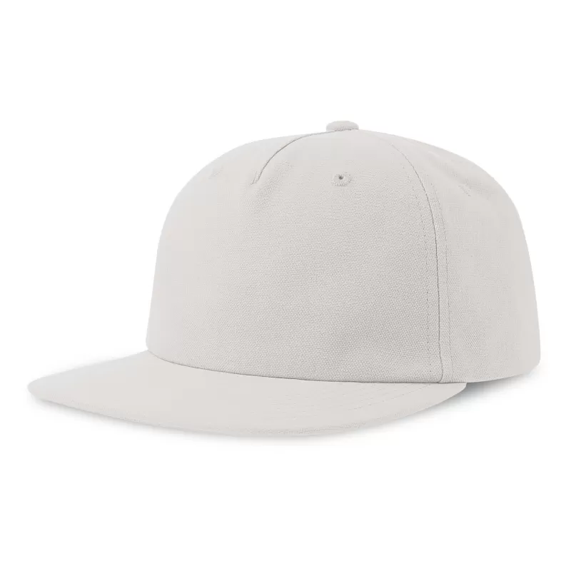 Casquette vintage visière plate 5 panneaux en coton organique et recyclé, 260 g/m²