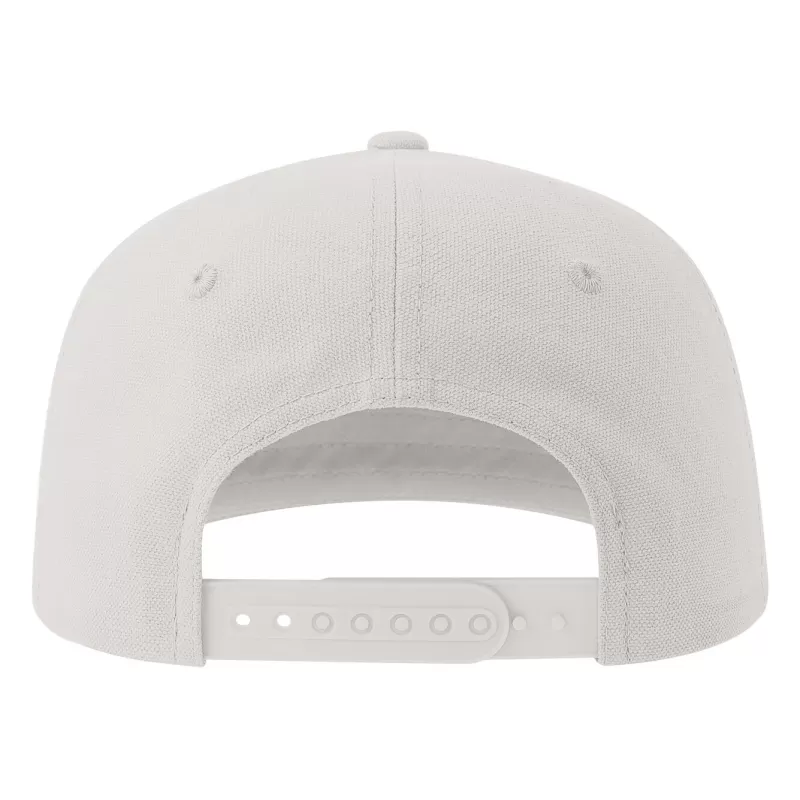 Casquette vintage visière plate 5 panneaux en coton organique et recyclé, 260 g/m²
