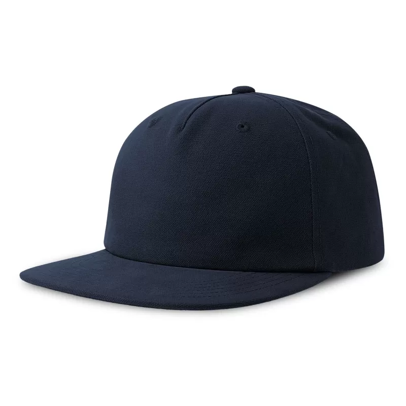 Casquette vintage visière plate 5 panneaux en coton organique et recyclé, 260 g/m²