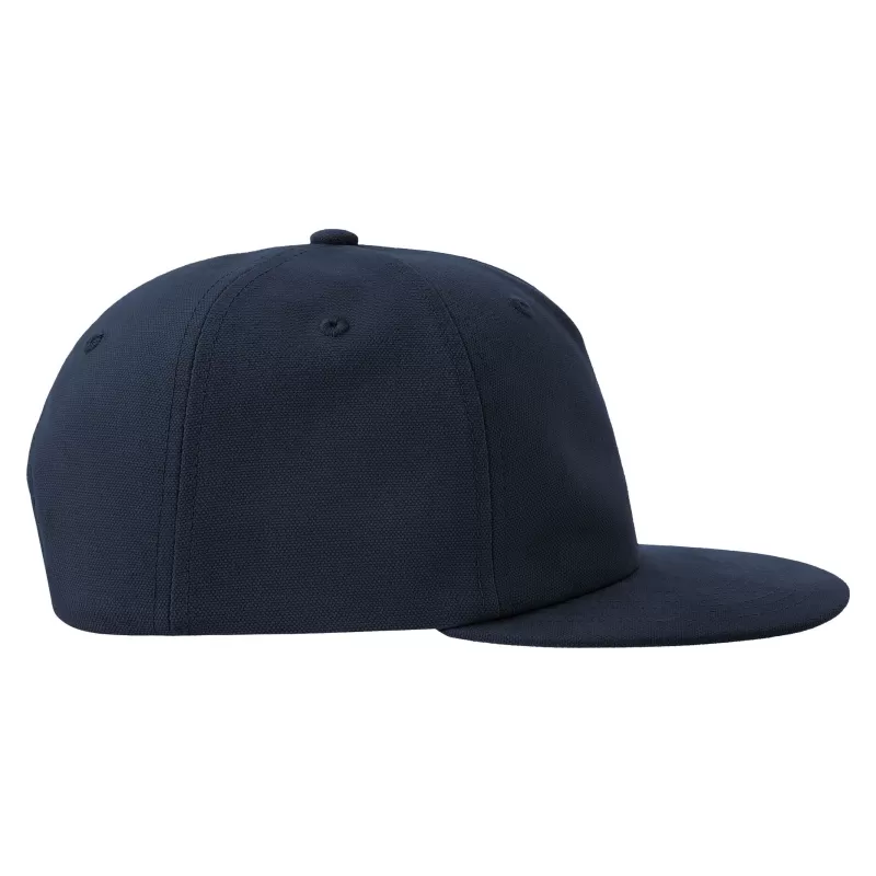 Casquette vintage visière plate 5 panneaux en coton organique et recyclé, 260 g/m²