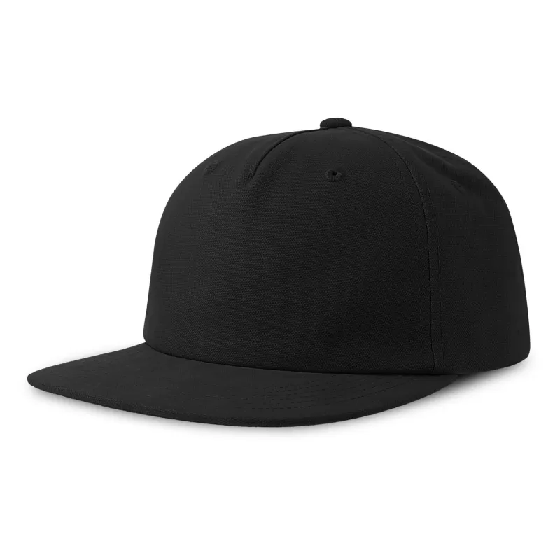 Casquette vintage visière plate 5 panneaux en coton organique et recyclé, 260 g/m²