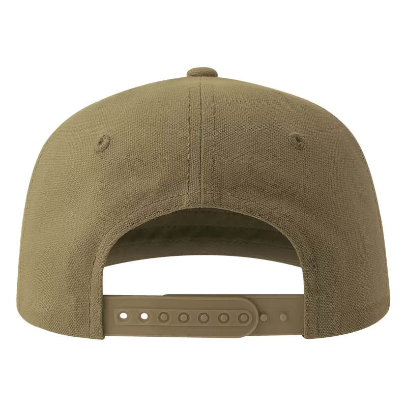 Casquette vintage visière plate 5 panneaux en coton organique et recyclé, 260 g/m²