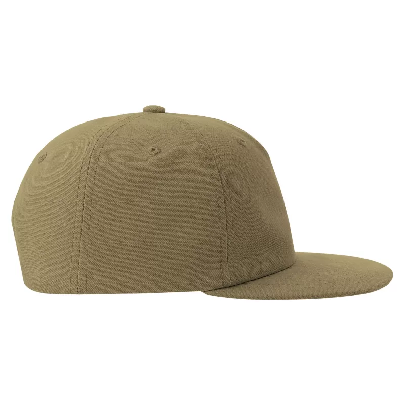Casquette vintage visière plate 5 panneaux en coton organique et recyclé, 260 g/m²