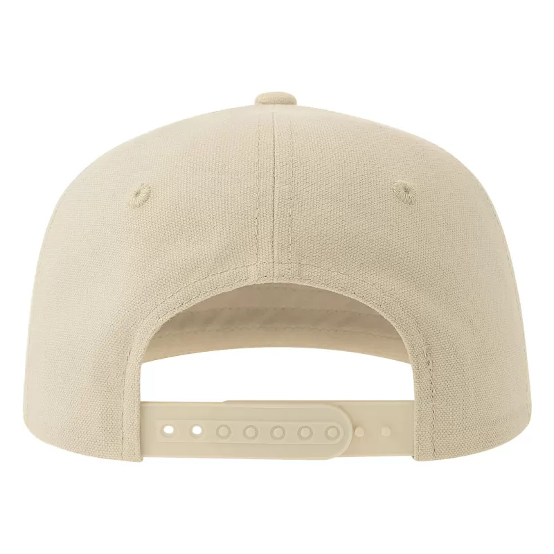 Casquette vintage visière plate 5 panneaux en coton organique et recyclé, 260 g/m²