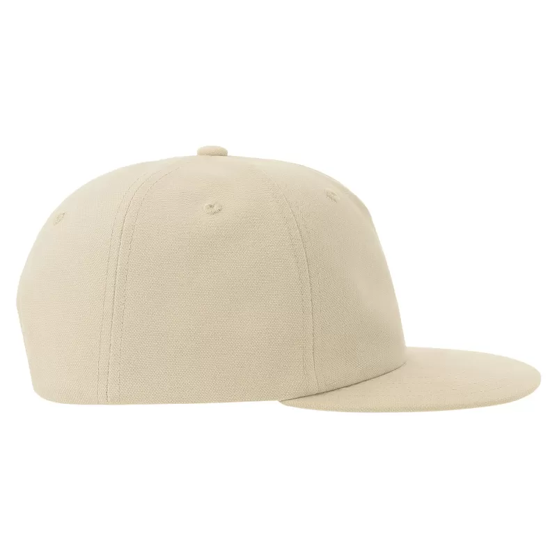 Casquette vintage visière plate 5 panneaux en coton organique et recyclé, 260 g/m²