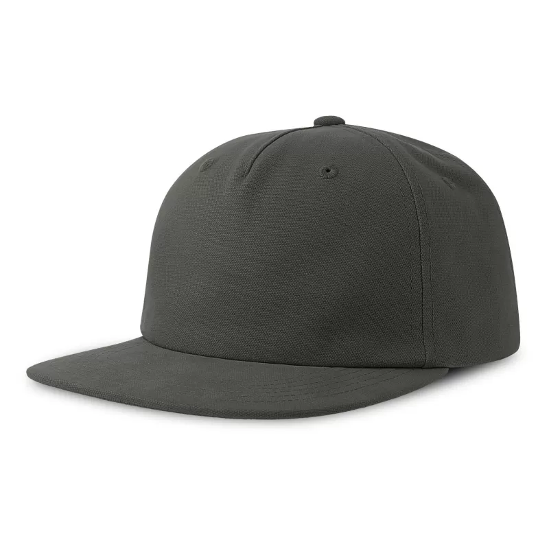 Casquette vintage visière plate 5 panneaux en coton organique et recyclé, 260 g/m²