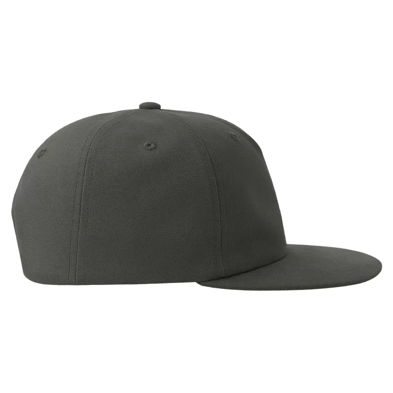 Casquette vintage visière plate 5 panneaux en coton organique et recyclé, 260 g/m²