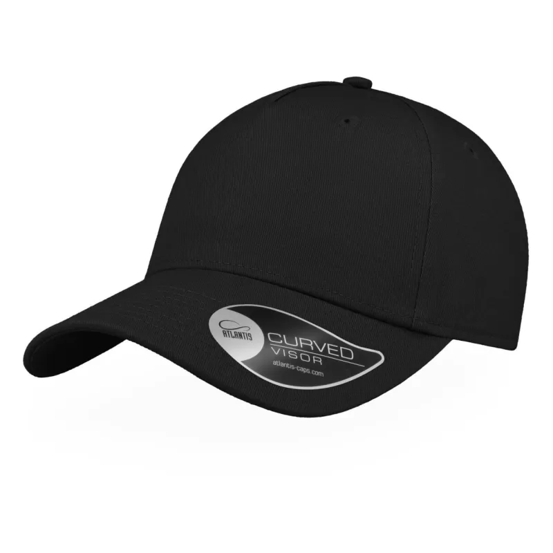 Casquette de sport coton léger 5 panneaux, visière courbée, oeillets cousus, 270 g/m²