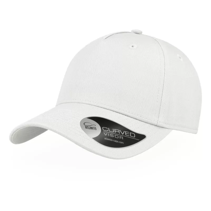 Casquette de sport coton léger 5 panneaux, visière courbée, oeillets cousus, 270 g/m²