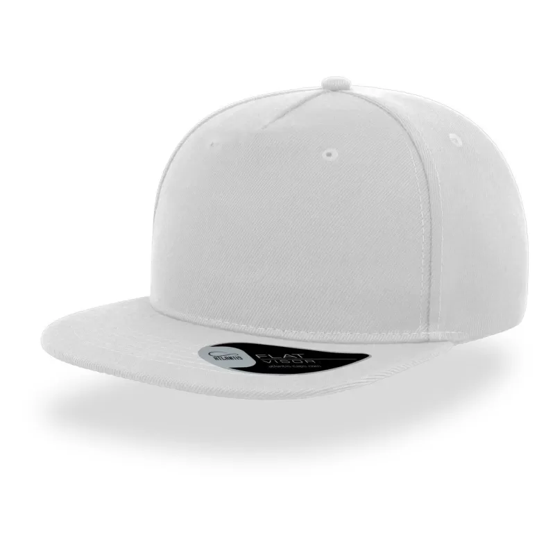 Casquette visière plate 5 pans en polyester recyclé, panneau avant renforcé, 300 g/m²