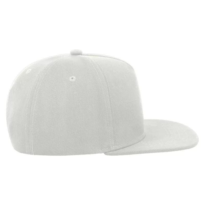 Casquette visière plate 5 pans en polyester recyclé, panneau avant renforcé, 300 g/m²