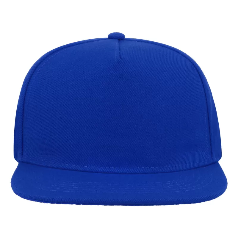 Casquette visière plate 5 pans en polyester recyclé, panneau avant renforcé, 300 g/m²