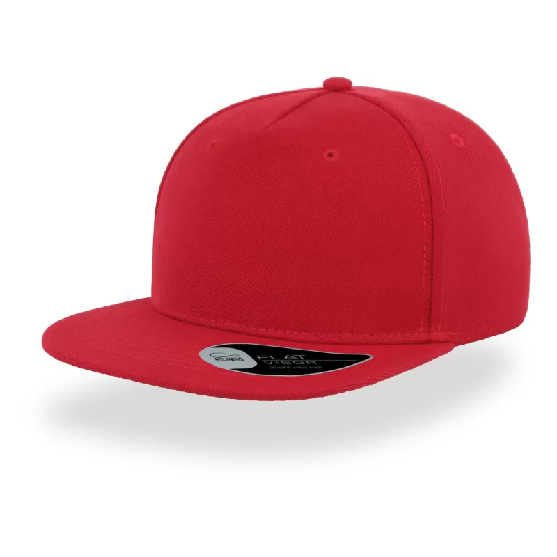 Casquette visière plate 5 pans en polyester recyclé, panneau avant renforcé, 300 g/m²