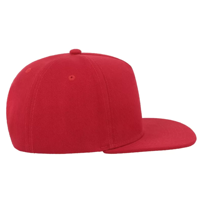 Casquette visière plate 5 pans en polyester recyclé, panneau avant renforcé, 300 g/m²
