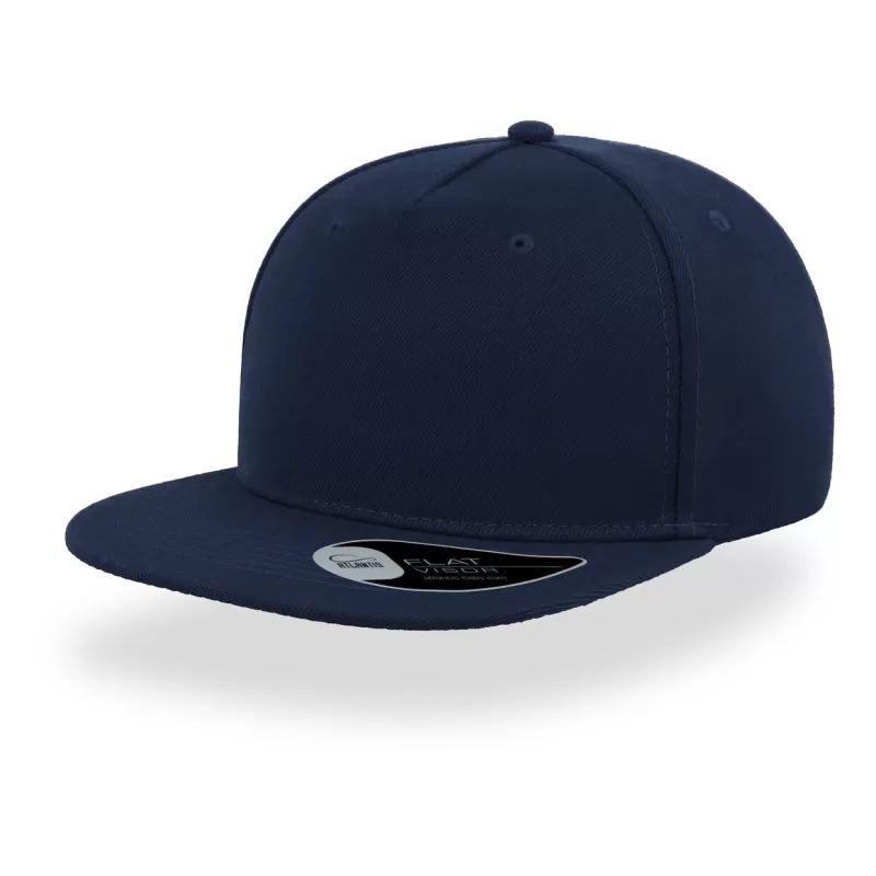 Casquette visière plate 5 pans en polyester recyclé, panneau avant renforcé, 300 g/m²