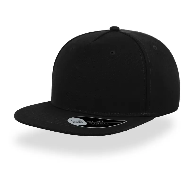 Casquette visière plate 5 pans en polyester recyclé, panneau avant renforcé, 300 g/m²