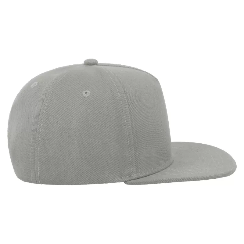 Casquette visière plate 5 pans en polyester recyclé, panneau avant renforcé, 300 g/m²