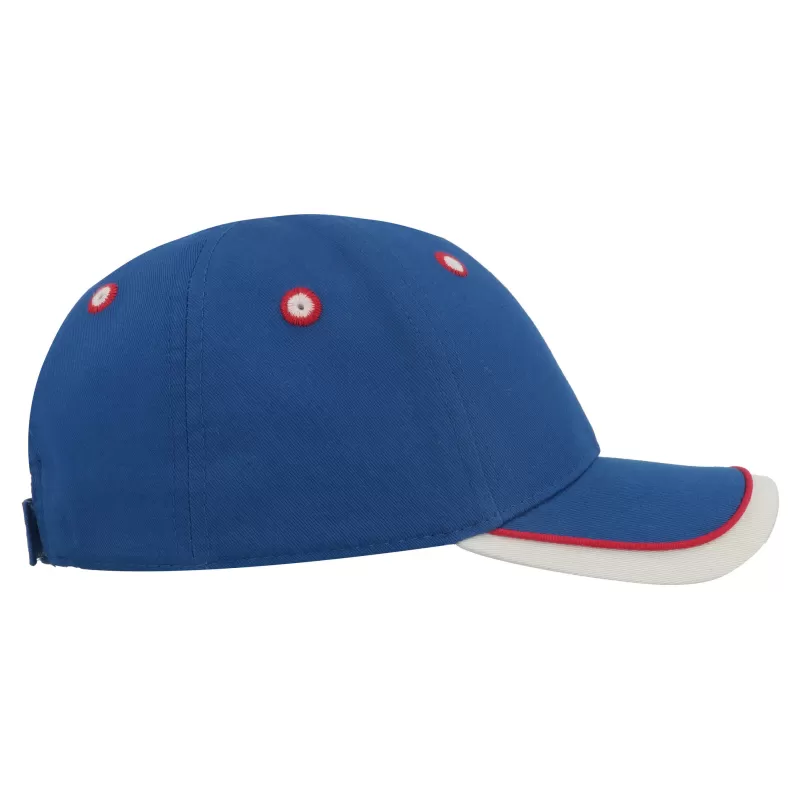 Casquette enfant baseball 5 pans en coton bio, fermeture velcro, 260 g/m²
