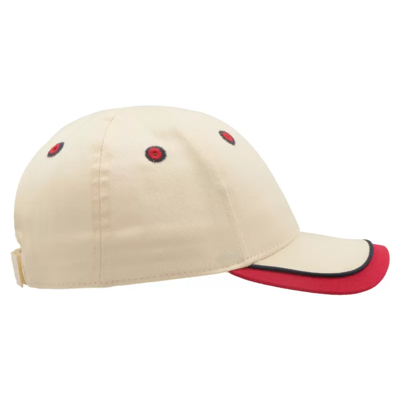 Casquette enfant baseball 5 pans en coton bio, fermeture velcro, 260 g/m²