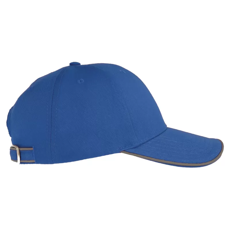 Casquette 6 pans liseré réfléchissant en polyester recyclé, 200 g/m²