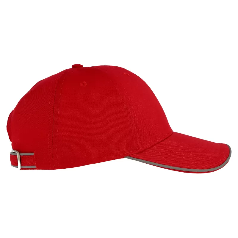 Casquette 6 pans liseré réfléchissant en polyester recyclé, 200 g/m²