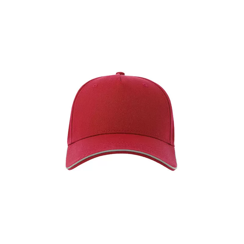 Casquette 6 pans liseré réfléchissant en polyester recyclé, 200 g/m²