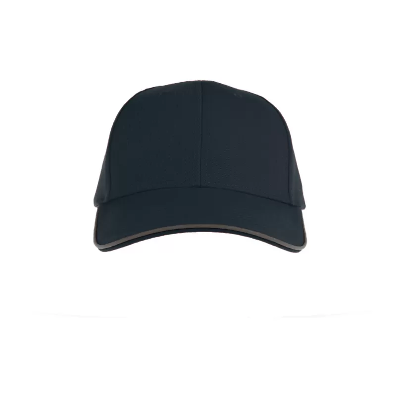 Casquette 6 pans liseré réfléchissant en polyester recyclé, 200 g/m²