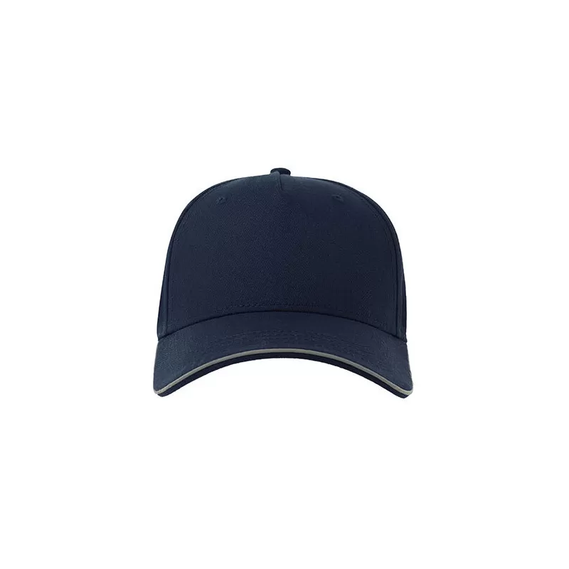 Casquette 6 pans liseré réfléchissant en polyester recyclé, 200 g/m²