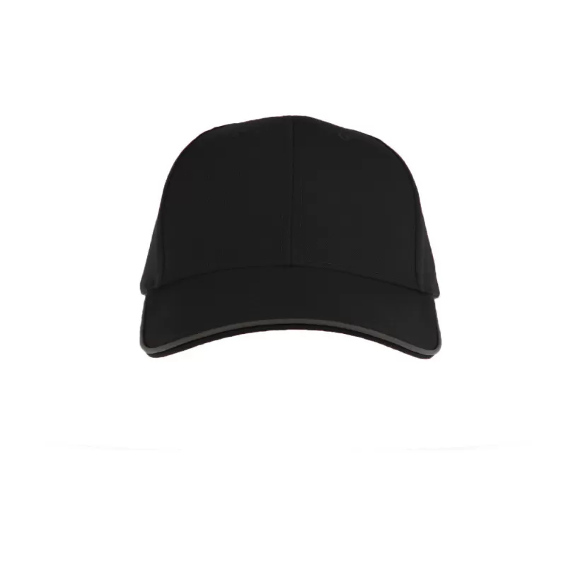 Casquette 6 pans liseré réfléchissant en polyester recyclé, 200 g/m²