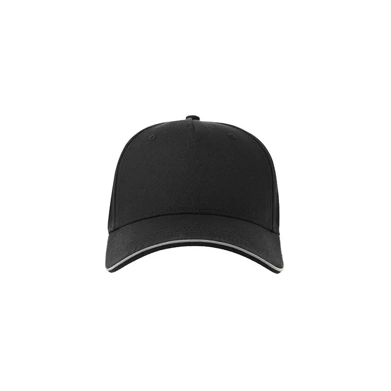Casquette 6 pans liseré réfléchissant en polyester recyclé, 200 g/m²