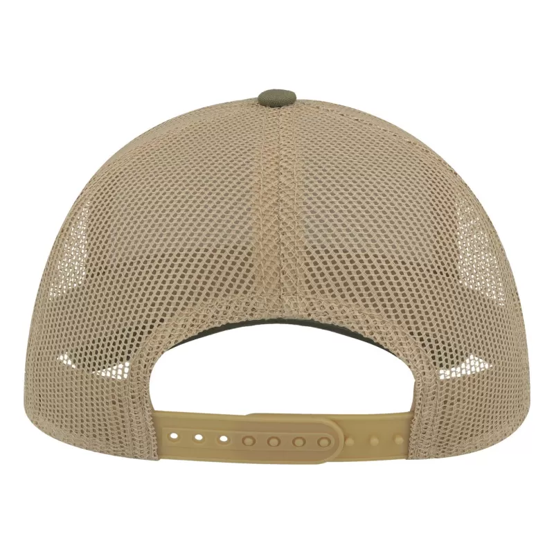 Casquette Rapper 5 panneaux en coton canvas, visière préformée, dos filet, 260 g/m²